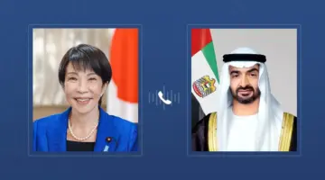 محمد بن زايد ورئيسة وزراء اليابان يتناولان هاتفياً الاعتداءات الإيرانية الإرهابية.